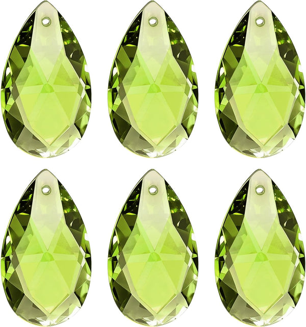 PATIKIL K9 Crystal Pendants Teardrop Beads, 6 Pack 38mm Chandelier Prisms Parts