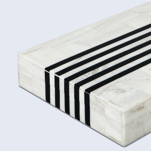 12 6 2 Handicrafts Home Large Decorative Storage Box with Lid Black White Modern Storage Box, Remote Control Organizer