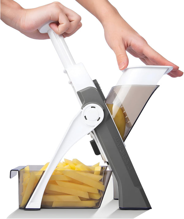 Safe Mandoline Vegetable Chopper with Container and 30+ Presets for Faster Food Slicing