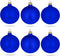 Set of 6 Blue Matte Glass Ball Christmas Ornaments, 3.25 Inches