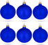 Set of 6 Blue Matte Glass Ball Christmas Ornaments, 3.25 Inches