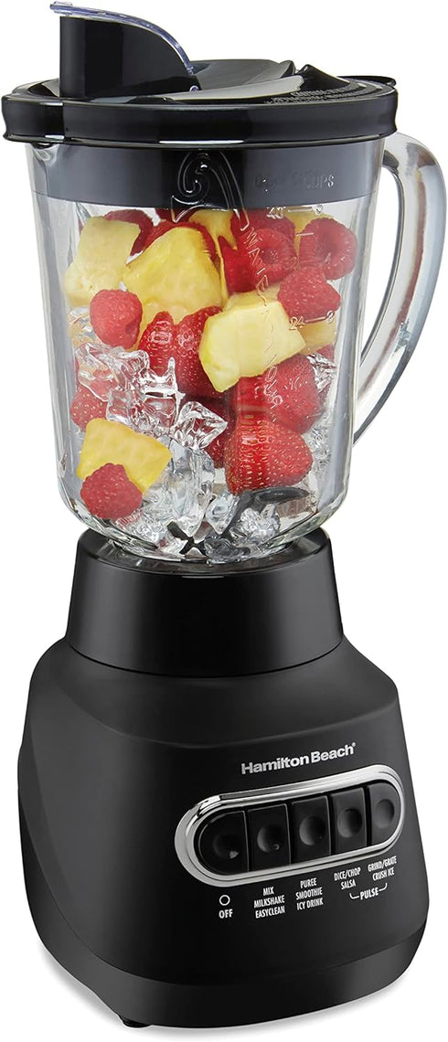 Hamilton Beach 58175 Wave Action Blender for Shakes and Smoothies, 800 Watts, 40 oz Glass Jar, Black