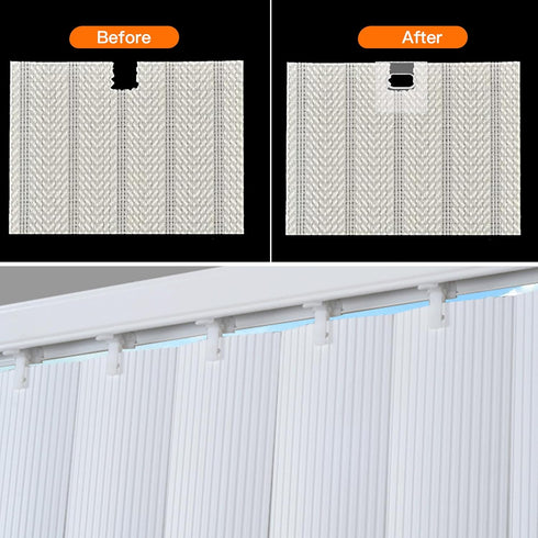 60 PCS (30 Sets) Vertical Blind Repair Tabs, Blind Repair Kit for Vertical Blinds, Clear Blind Fixer Tabs