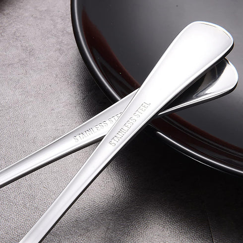 VANRA 6-Piece Dinner Spoons Set, Heavy Duty Stainless Steel Silver Cutlery Set 8 inches (6 spoons)