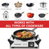 Techwood Single Burner Hot Plate, 1500W Electric Stove with Adjustable Temperature & Stay Cool Handles, 7.5" Silver