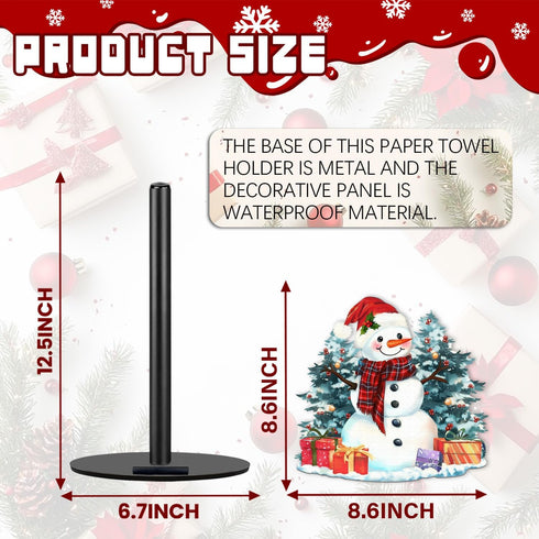 Countertop Snowman Paper Towel Holder, Christmas Paper Holder, Winter Holiday Decoration for Kitchen Bathroom Home