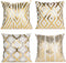 TAOSON Pack of 4,Gold Geometric Home Decorative Throw Pillow Covers Gold Foil Pillow