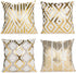 TAOSON Pack of 4,Gold Geometric Home Decorative Throw Pillow Covers Gold Foil Pillow