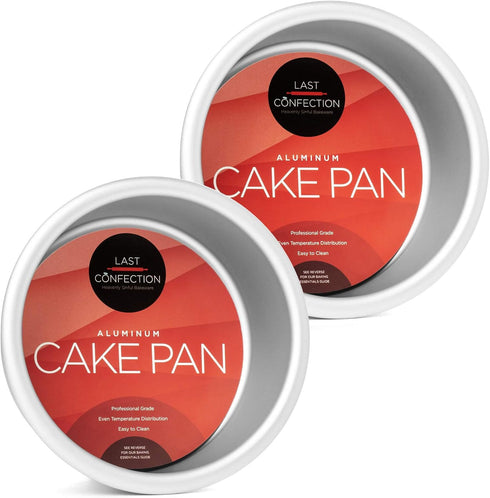LAST CONFECTION 2-Piece Round Cake Pan Set, 4" x 2" Deep Aluminum Pans