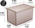Pullman Loaf Pan with Lid, Non-Stick Bakeware, Golden Corrugated Carbon Steel Bread Toast Box Mold for Baking Bread