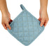 Denim Potholders Kitchen Everyday Basic 8 Inch 100% Cotton Pot Holder, Heat Resistant Hot Pads Set of 3 Light Blue
