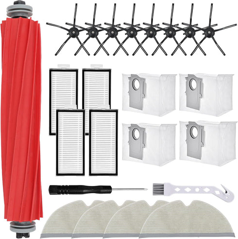 Leadaybetter 21 Pcs Replacement Parts for Roborock Q7/Q7+/Q7 Max/Q7 Max+ Vacuum Cleaner, Includes 1 Roller Brush