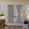 H.VERSAILTEX Charcoal Grey Linen French Door Curtains, Semi Sheer Light Reducing Privacy, 52" W x 72" L