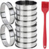 10Pack English Muffin Rings, 4 Inch Stainless Steel Double Rolled Tart Rings for Baking Cooking