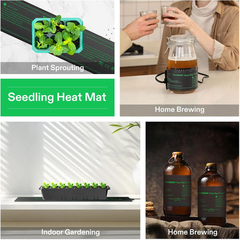 3" 20" VIVOSUN Durable Waterproof Seedling Heat Mat x UL & MET-Certified Heating Pad for Hydroponic, Kombucha Tea