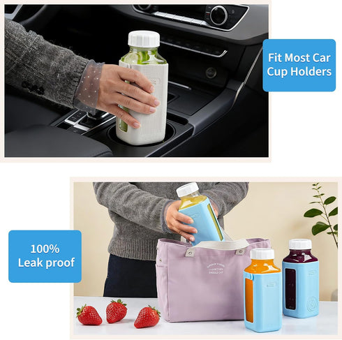 1 Pack 16 Oz Syntic Glass Milk Storage Bottle with Airtight Lid & Pour Spouts, Milk Storage Containers for Fridge