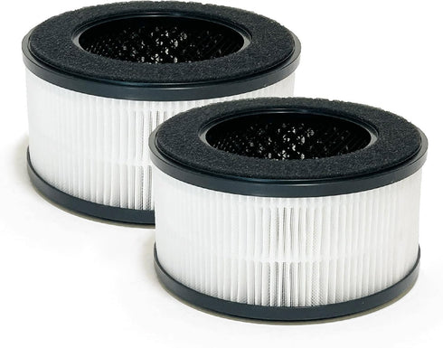 Nispira BS-01 3-In-1 True HEPA Filter Replacement for Slevoo Air Purifier BS-01 | 2 Packs Removes Smoke, Chemical VOCs,