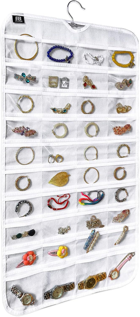 Hanging Jewelry Organizer, 80 Pocket Accessories Organizer for Holding Jewelry.