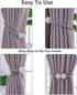 Melaluxe 6 Pack Magnetic Curtain Tiebacks, Decorative Holdbacks for Window Décor (Grey)