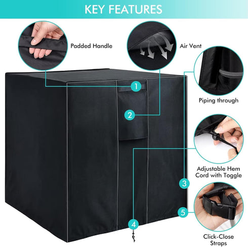 WLEAFJ Heavy Duty Air Conditioner Cover for Outside Units, Fits up to 26 x 26 x 32 inches