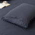 Navy Blue Pom Poms Pillowcases - Dark Blue Standard Queen 20x30 Inches Set of 2, 100% Washed Microfiber