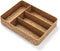 Seagrass Storage Basket with 4 Compartments, Rectangular Utensil Tray for Silverware Flatware Organization