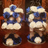 Artificial Flowers 25pcs Royal Blue Foam Fake Roses with Stems for DIY Wedding Bouquets