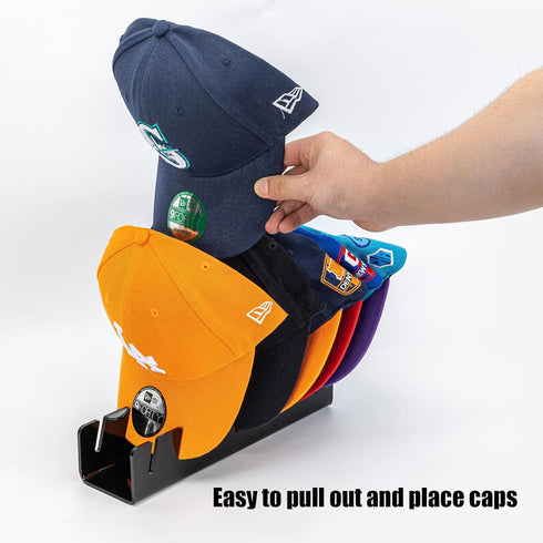 SIPRDE Hat Racks for Baseball Caps, 2 Pack No Install Acrylic Organizer for 14 Caps for Bedroom and Closet