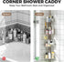 4 Holder,63.7-119 Inch Urackify Corner Shower Caddy Tension Pole, Tier Adjustable Bathroom Organizer Shelves, Shower