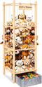 WORLDMX Stuffed Animal Storage with Toys Tray, 57In Large Wooden Stuffy Plushies Storage