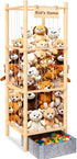 WORLDMX Stuffed Animal Storage with Toys Tray, 57In Large Wooden Stuffy Plushies Storage