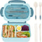 NatraProw Bento Box for Adults, 1200 ML LeakProof Lunch Container with Utensils, BPA Free, Microwave Safe (Blue)