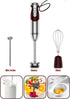 MegaWise Pro Titanium Reinforced 3-in-1 Immersion Corded Hand Blender, 12-Speed with Whisk and Milk Frother (3-in-1 Red)