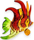 WitnyStore Tiny 3" Red Orange Green Lionfish Figurine - Miniature Hand Blown Glass Marine Animals Collectible Decor