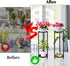 2 Tier Round Tall Metal Plant Stand indoor outdoor, Rustproof Round Planter Display Storage Rack, Heavy Duty Potted