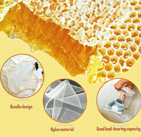 beeuuonx 2 5 Honey Strainer, Pcs Honey Filter Bag Ultra-Fine Mesh Strainer with Adjustable Drawstring, Beginner Honey