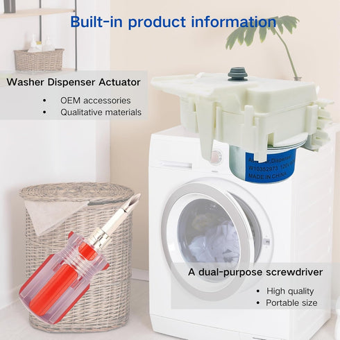 W10352973 OEM Washer Detergent Dispenser Actuator, Compatible with WPW10352973, Washing Machine Dispenser Motor
