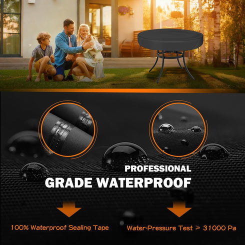 22-24 Inch TOHONFOO Round Coffee Table Cover - Waterproof Anti-UV Round Patio Table Cover - Fits Outdoor Table Up