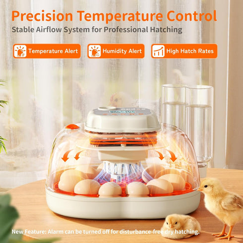 12 30 APDOE Egg Incubators for Hatching Eggs, Temperature and Humidity Control, Automatic Egg Turning, Egg Candler