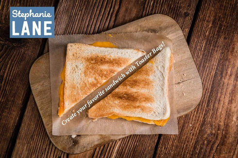Non-Stick Reusable Toaster Bags (Set of 10), Create Grilled Cheese Sandwiches in Toaster