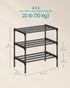 3-Tier Closet, 11.8 17.7 19.1 Inches, ULSA113BH01 SONGMICS Shoe Rack for Compact Metal Shoe Organizer Shelf