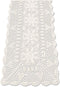 KEPSWET Sunflower Rectangle Handmade Crochet Lace Table Runner, 14x60 inch, Beige