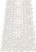 KEPSWET Sunflower Rectangle Handmade Crochet Lace Table Runner, 14x60 inch, Beige