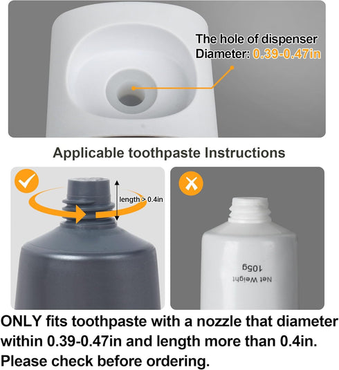 iHave Toothpaste Dispenser Wall Mount, Automatic Toothpaste Squeezer for Bathroom, Grey
