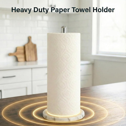 Countertop, 5.5 12.6 Inch, Creative Home Natural Marble Base Paper Towel Holder Stable Roll Dispenser
