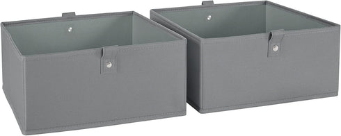 RiverRidge Kids Folding Storage Bin Set - 2pc 10.5in W x 5in H, Gray