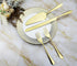 ROXBURGH Wedding Cake Knife and Server Set, Engraved Gold Forks for Cake Cutting, Pie Dessert Servers for Wedding
