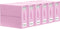 SheetCube 6 Pack Bed Sheet Organizers and Storage - Foldable Linen Closet Organizer with Window and Label, Pink