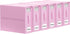 SheetCube 6 Pack Bed Sheet Organizers and Storage - Foldable Linen Closet Organizer with Window and Label, Pink