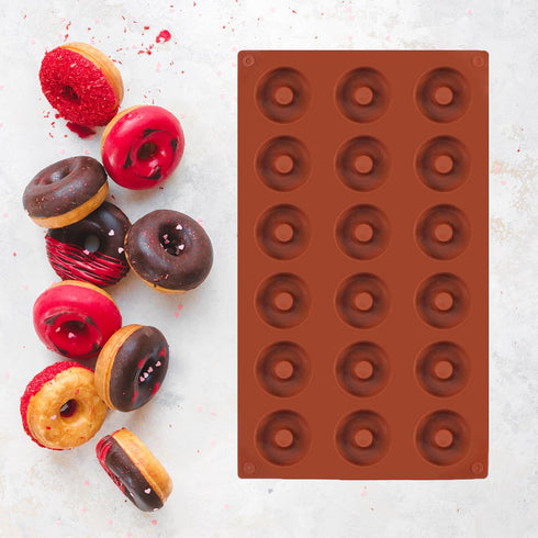2pcs Silicone Mold for Mini Donut - Home Reusable Donut Baking Pan Tray with 18 Cavities